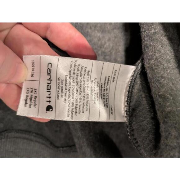 Carhartt Rain Defender Gray Zip-Up Hoodie - Butler Logo Original Fit 3XL NWT - Picture 8 of 11